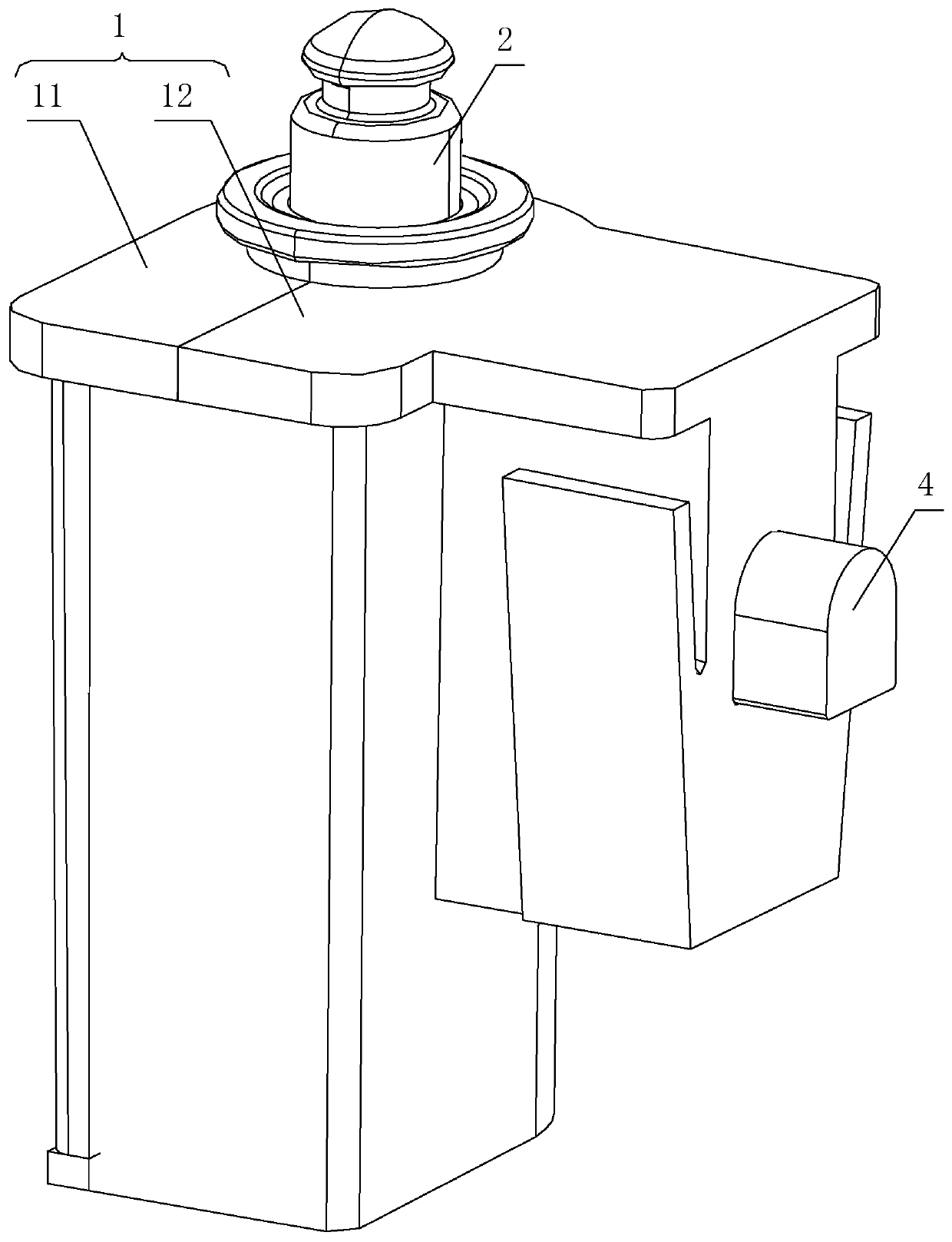 Lock structure with lock pin for a refueling or charging small door