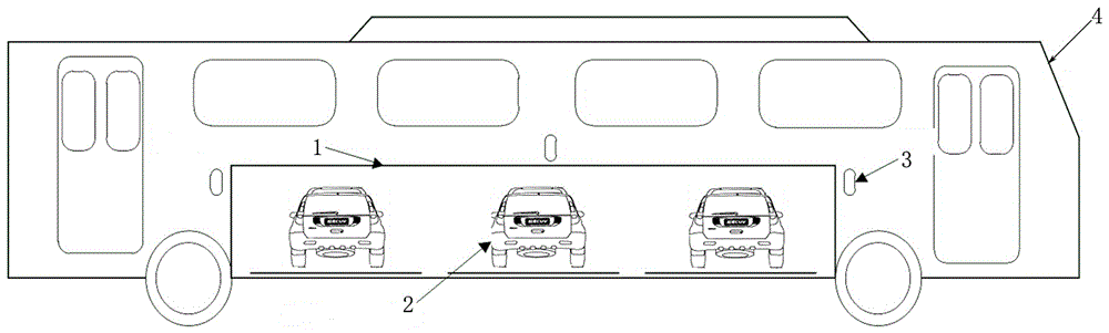 Miniature motor vehicle transport system installed on bus and transport control method thereof