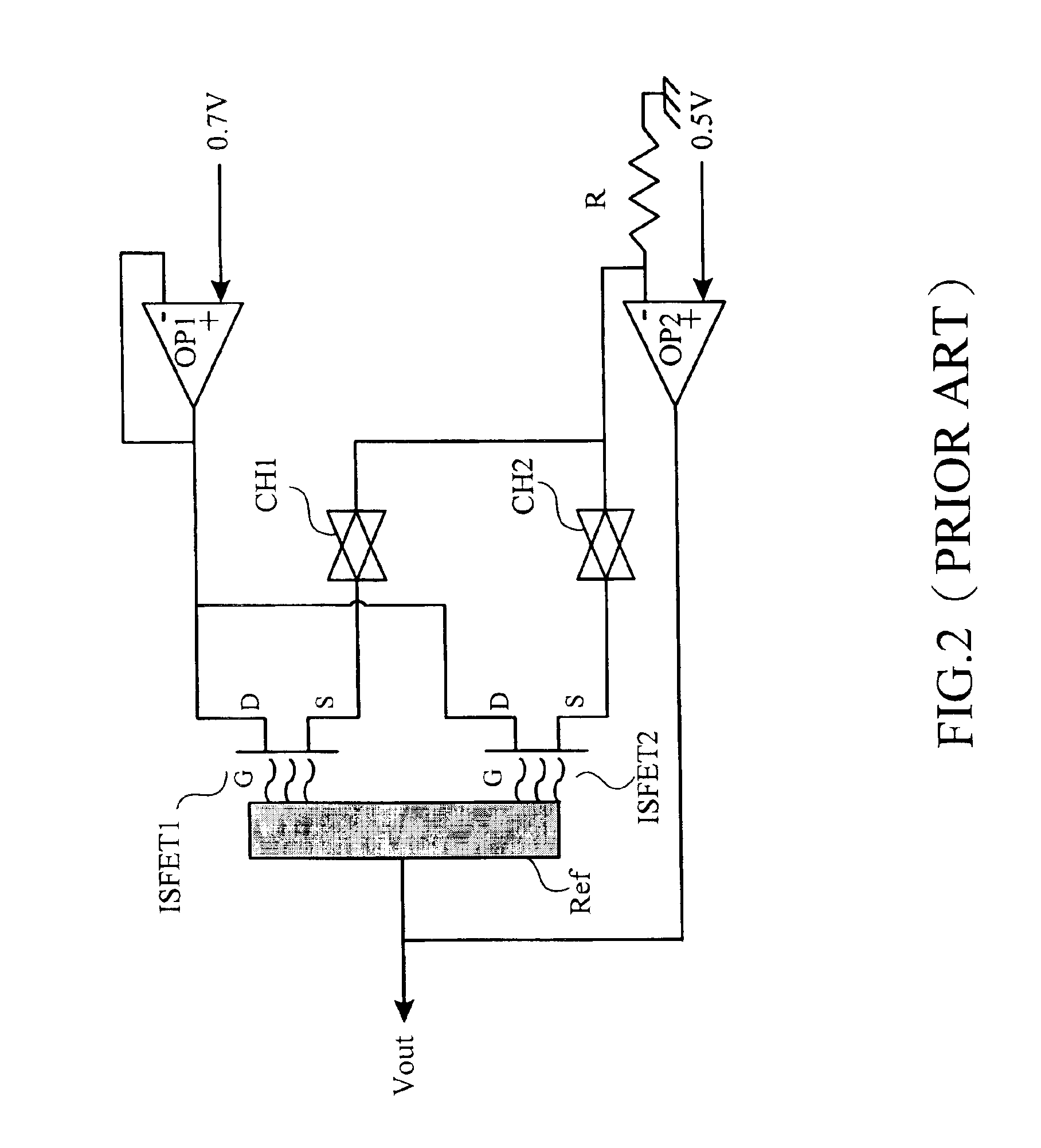 Electronic circuit for ion sensor