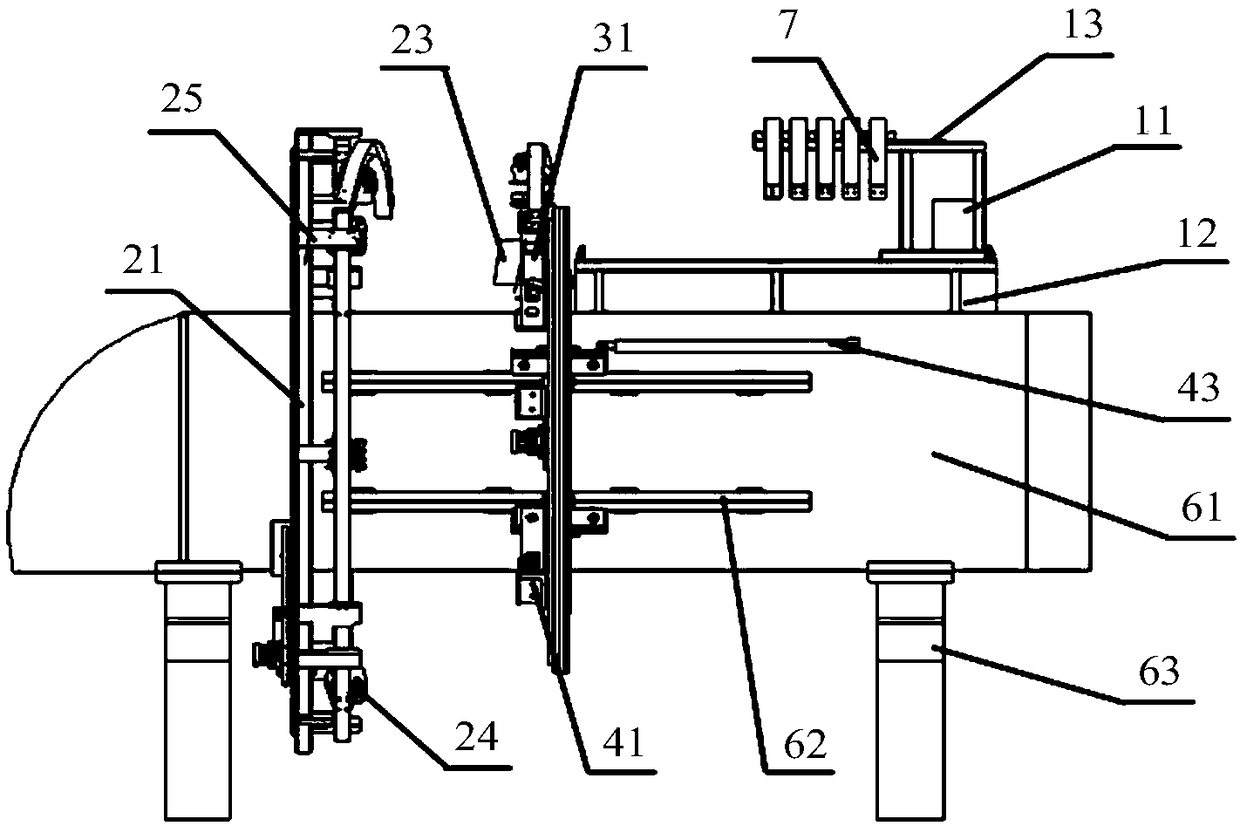 Installation system of steel arches of tunneling machine