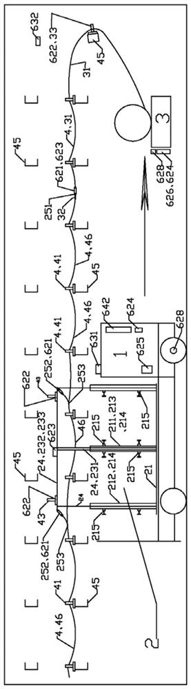 Comprehensive pipe gallery cable traction and displacement laying system and application method