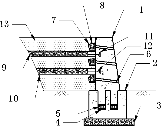 Anti-seismic earth-retaining wall suitable for microearthquake region as well as construction method thereof