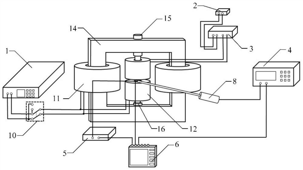 System and method for measuring magnetostrictive strain of rare earth giant magnetostrictive material