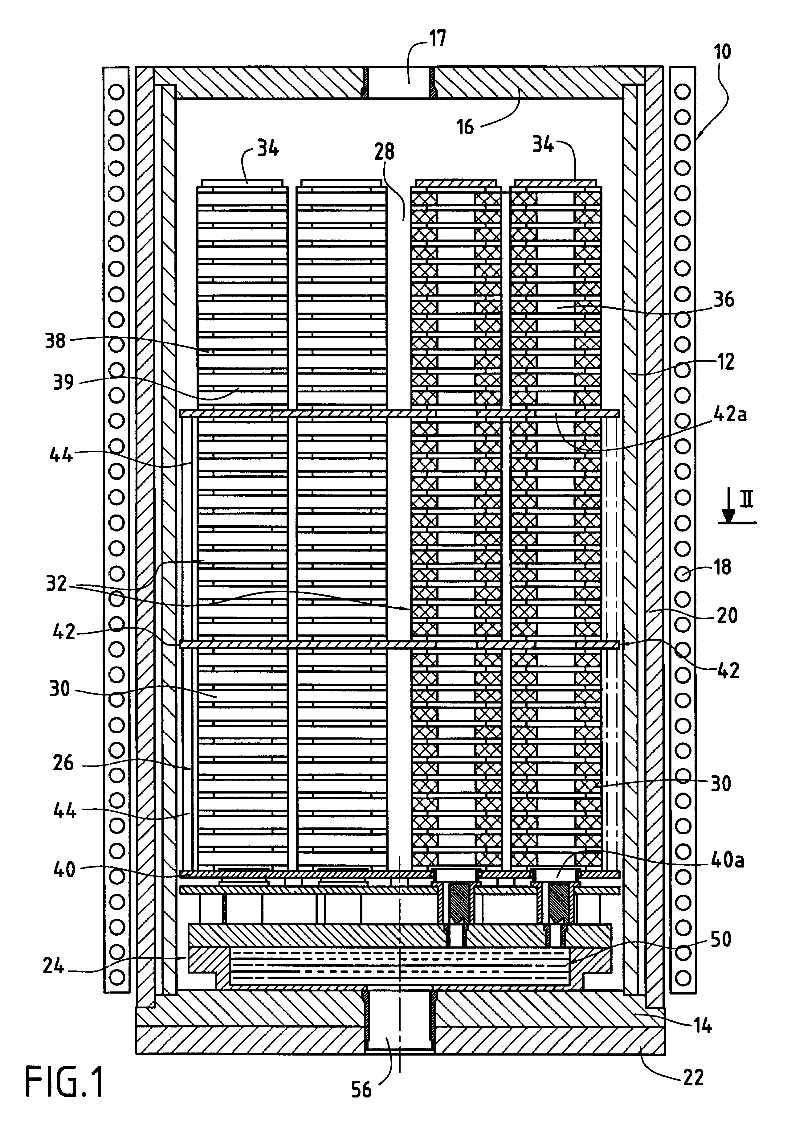 Gas preheater and process for controlling distribution of preheated reactive gas in a CVI furnace for densification of porous annular substrates