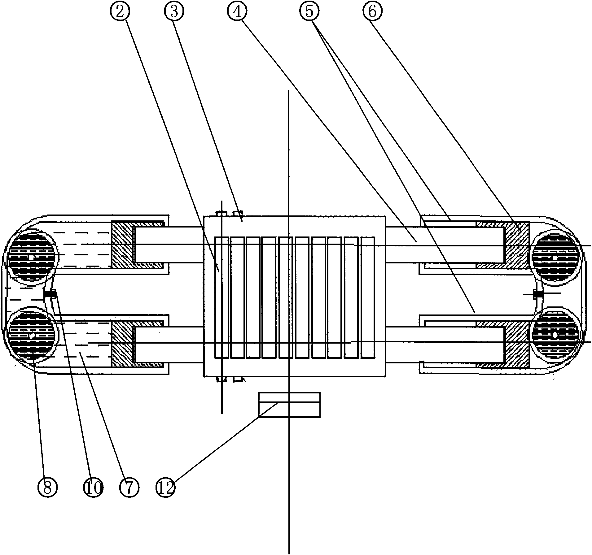 Horizontal damping device for landing gear