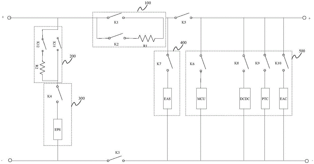 New energy automobile and high-voltage electric system thereof