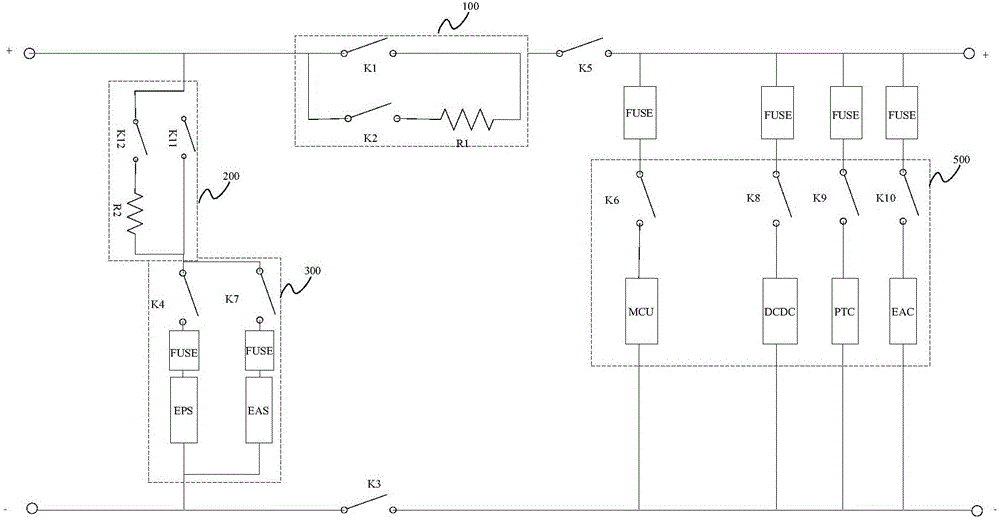 New energy automobile and high-voltage electric system thereof