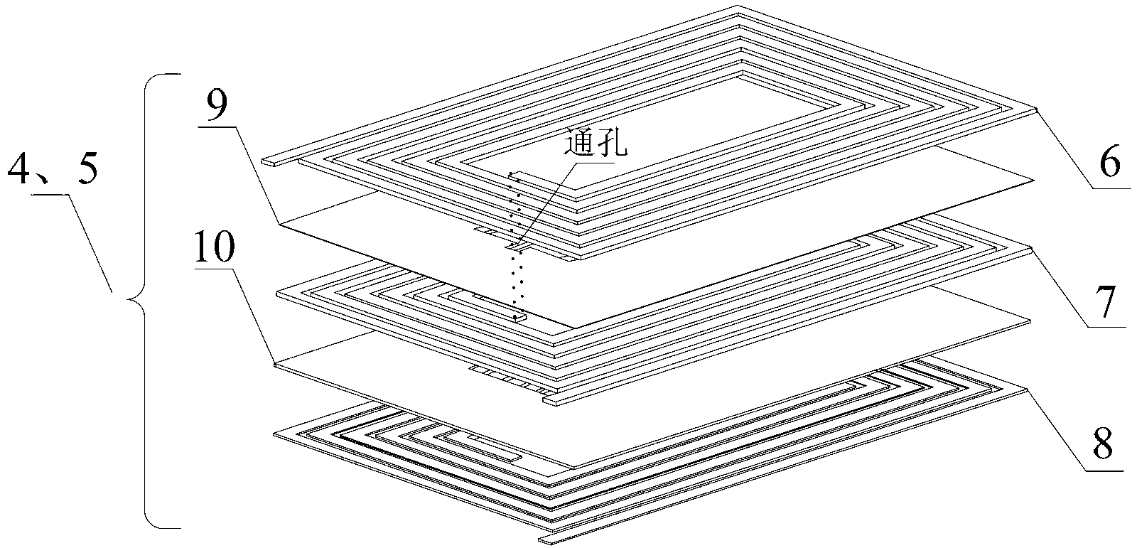 Integrated EMI (electromagnetic interference) filter for optimizing grounded winding layout to improve noise suppression performance