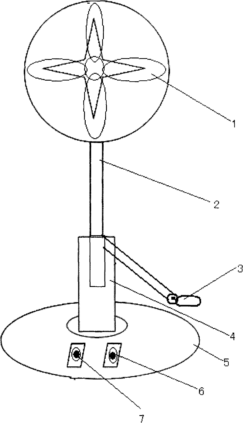 Foot-controlled electric fan for the handicapped