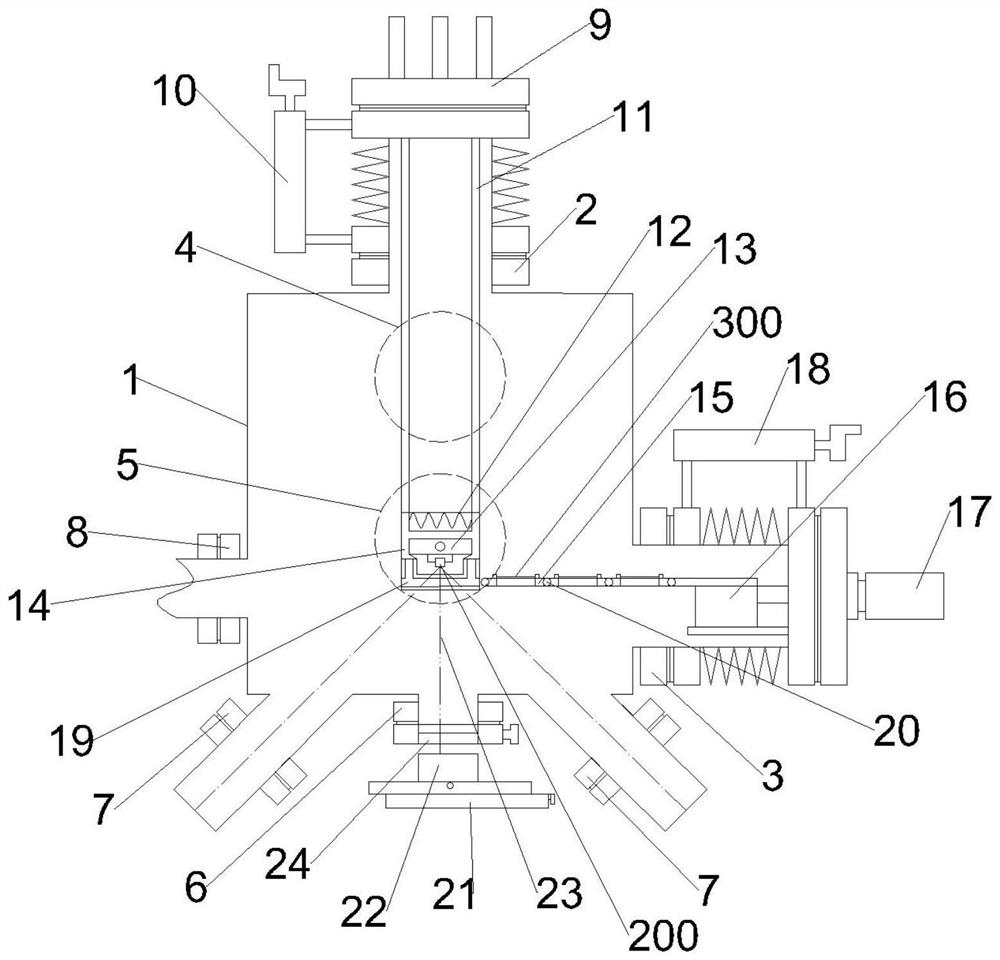 Ultrahigh vacuum in-situ film multi-patterning device and method