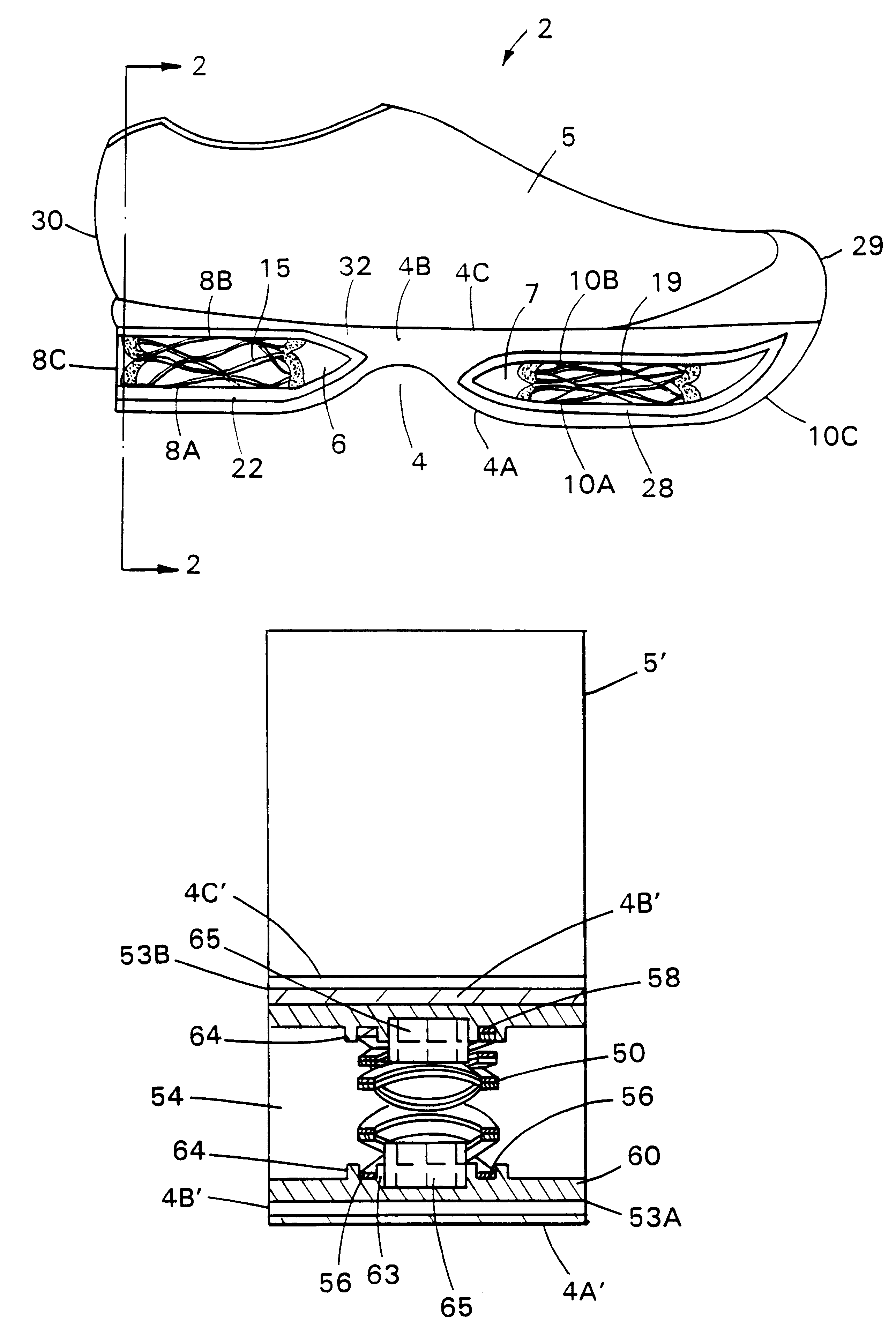 Spring cushioned shoe