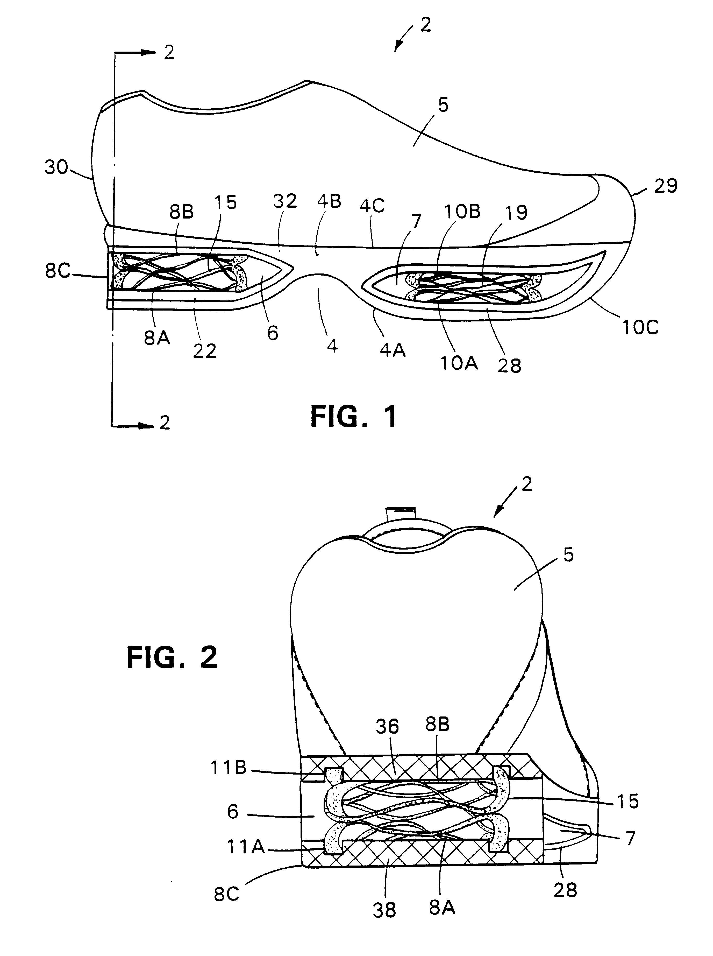 Spring cushioned shoe