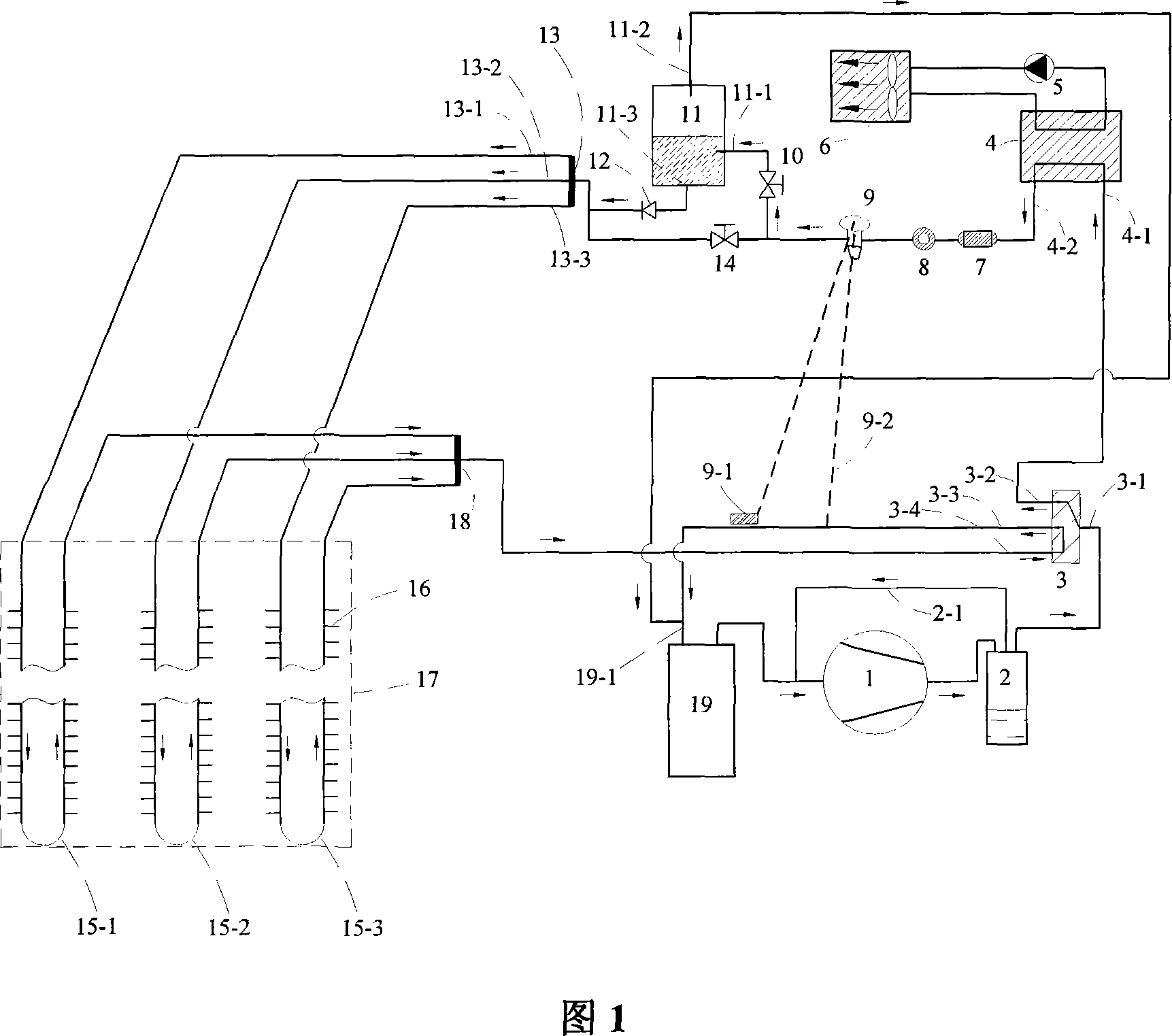 Direct type soil source heat pump system