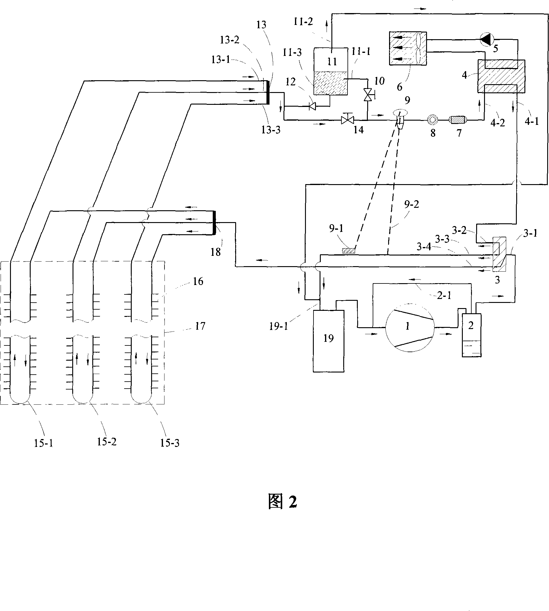 Direct type soil source heat pump system