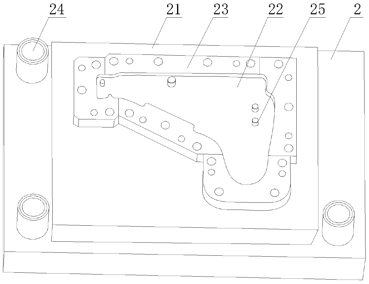 Stamping die for front suspension left-right upper bracket inner side plate