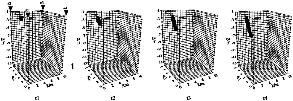 Four-dimensional specific resistance cross-hole CT monitoring imaging method based on priori gradient constraint