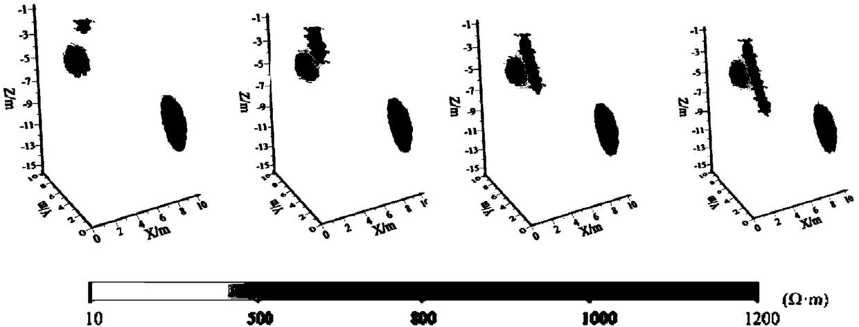 Four-dimensional specific resistance cross-hole CT monitoring imaging method based on priori gradient constraint