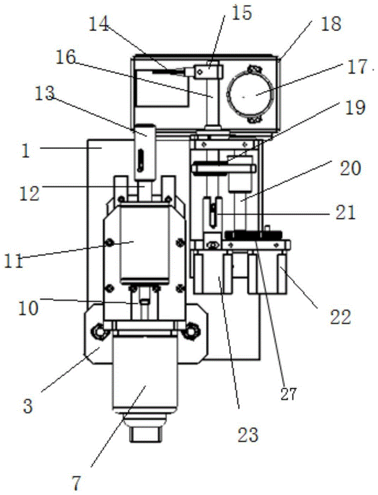 An automatic gluing device for gluing the outer circle of the shaft sleeve