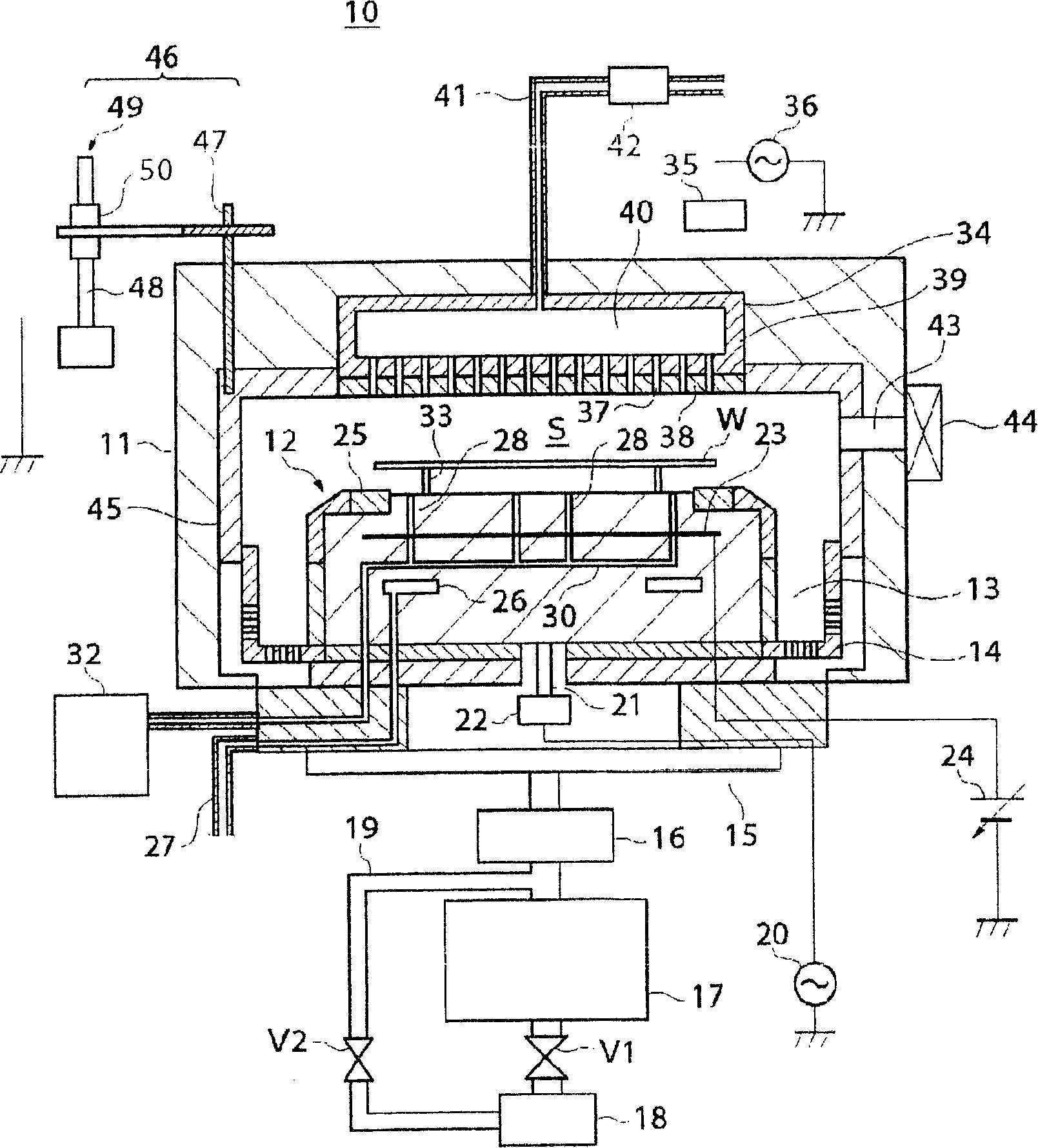 Plasma processing chamber, potential controlling apparatus, method, program and storage medium