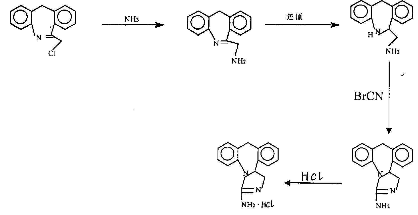 Chemical synthesis method for epinastine