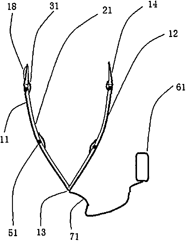 V-shaped clamp-type phototherapy facial deformity correcting instrument