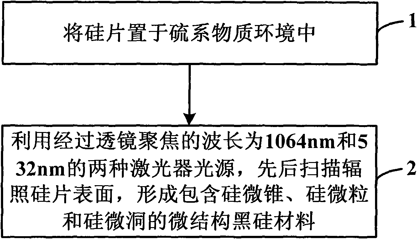 Method for manufacturing black silicon material