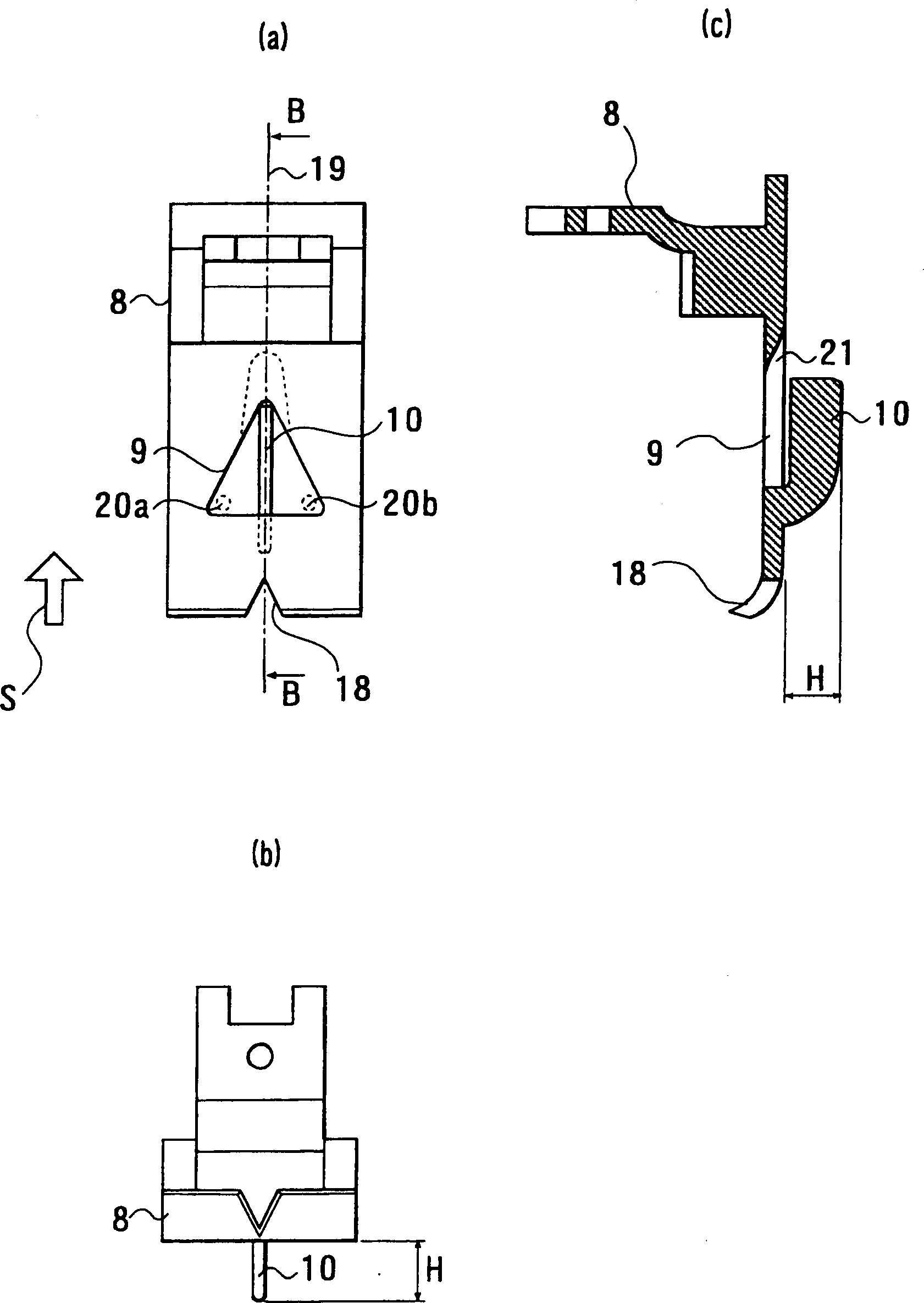 Cloth decoration edge forming device constituted from sawtooth stitch sewing machine