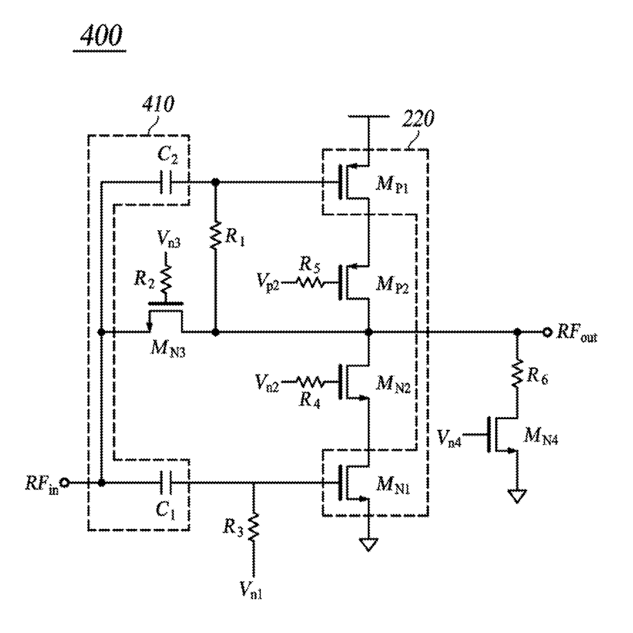 High linearity inductorless LNA