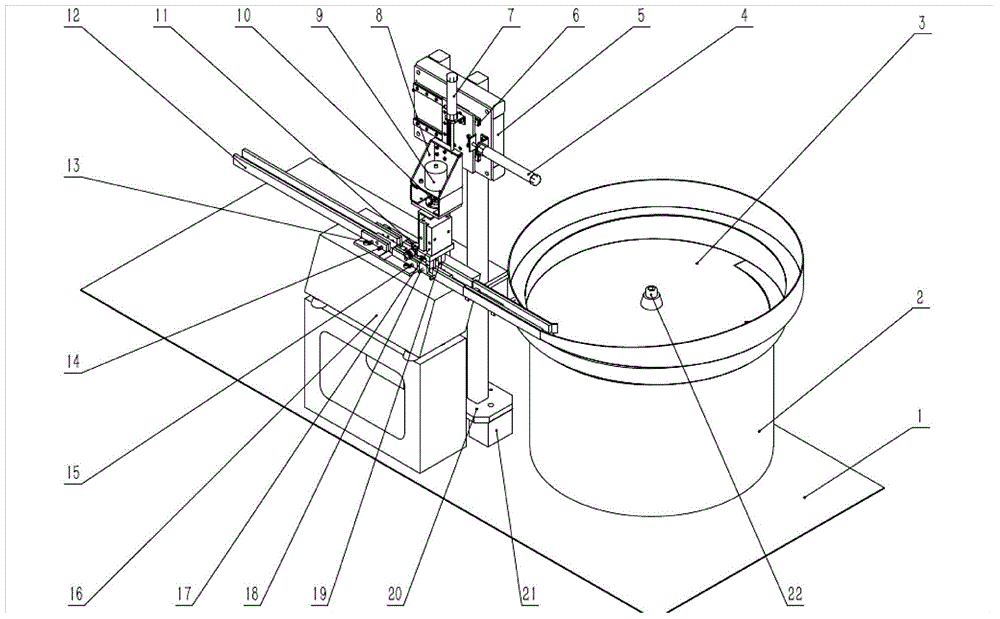 Automatic feeding device of plunger piston core of automobile fuel injection pump