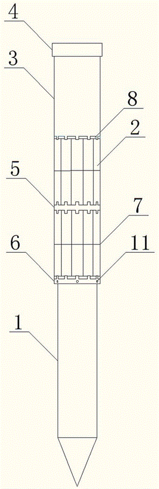 Extension body compaction pile capable of eliminating pile foundation negative friction and construction method