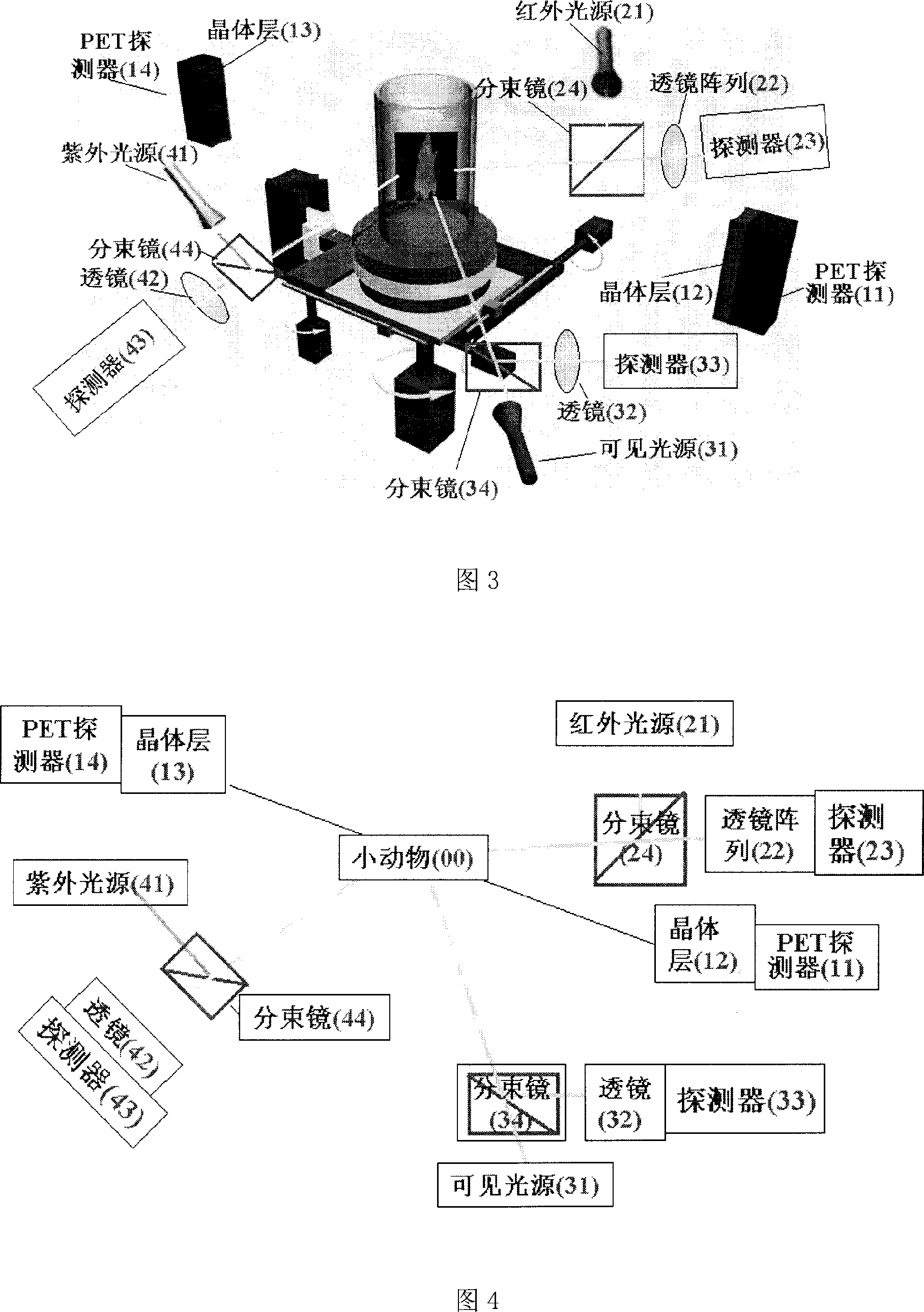 Rotary platform type animals in-vivo multi-mode imaging detection system