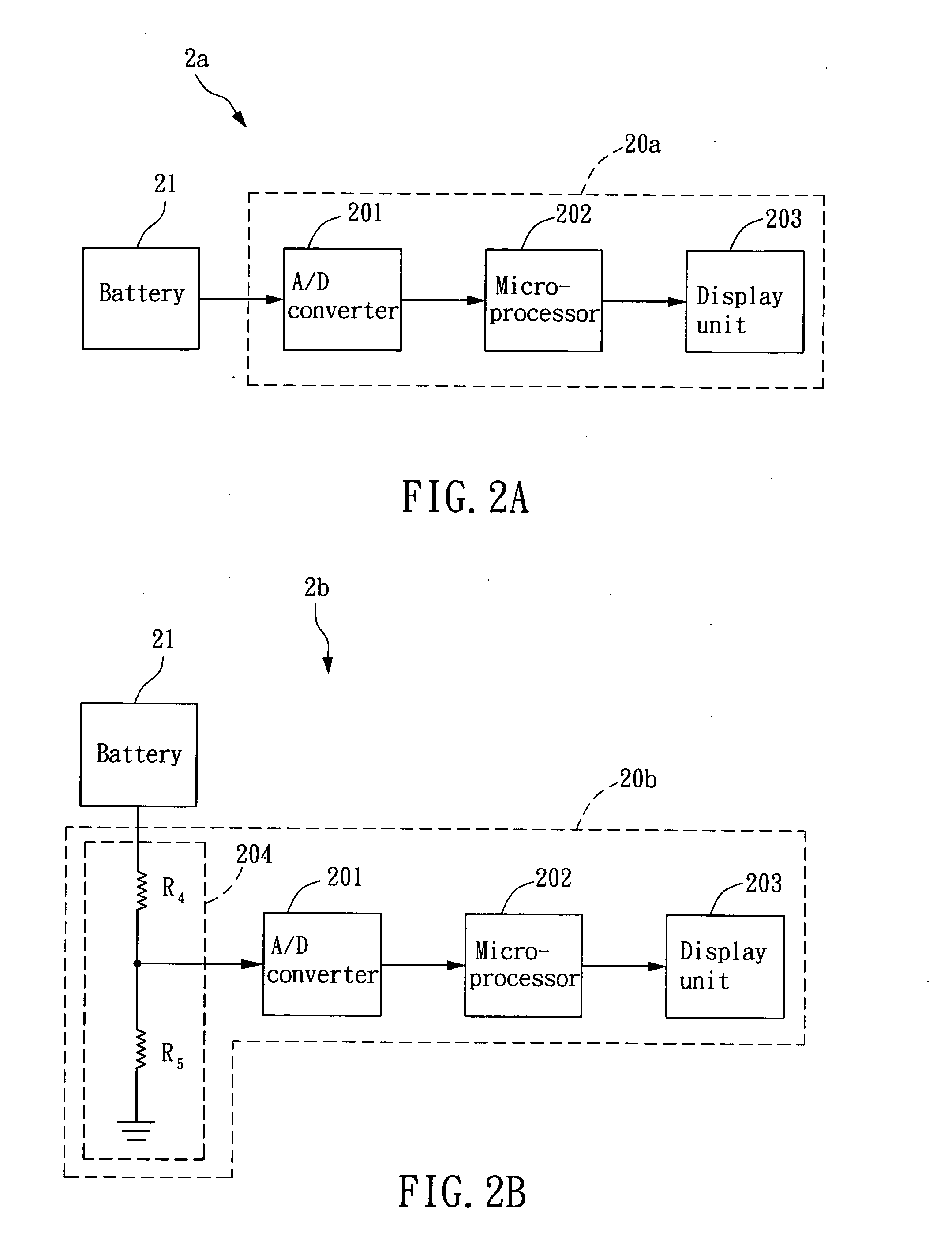 Device and method for detecting battery voltage level