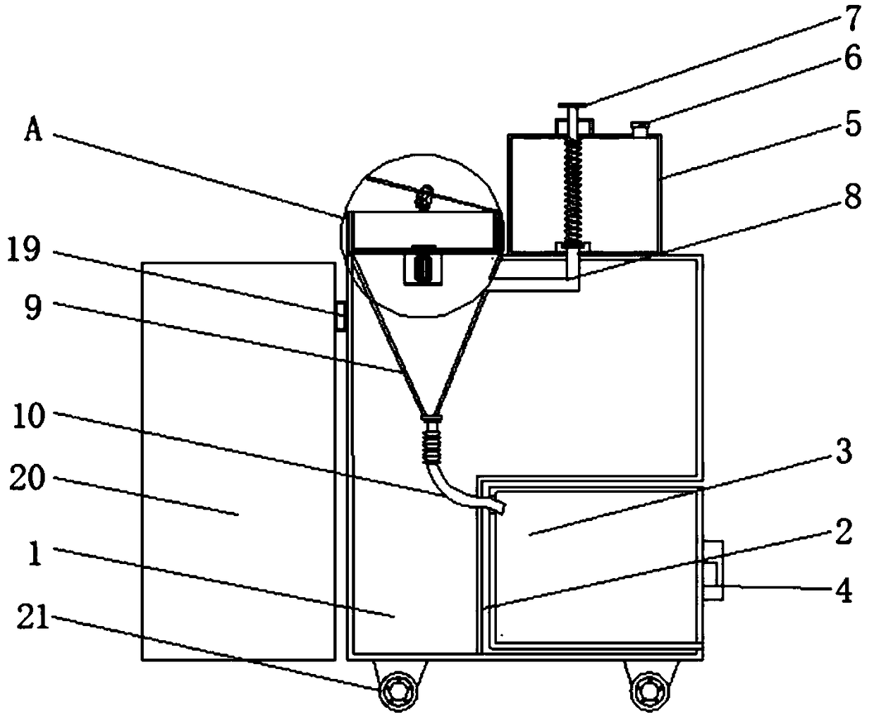 Solid-liquid separating medical garbage collecting device