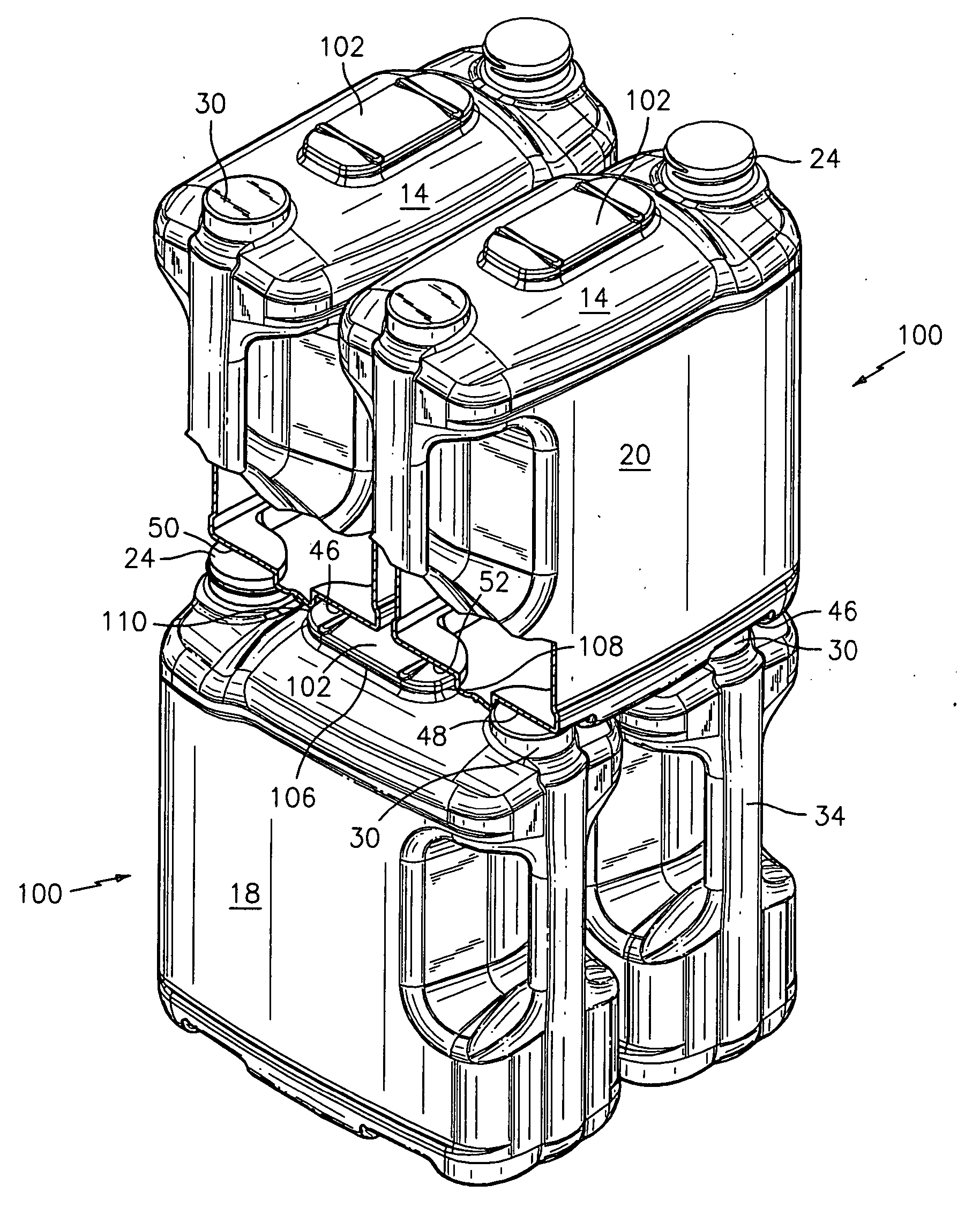 Stackable plastic container