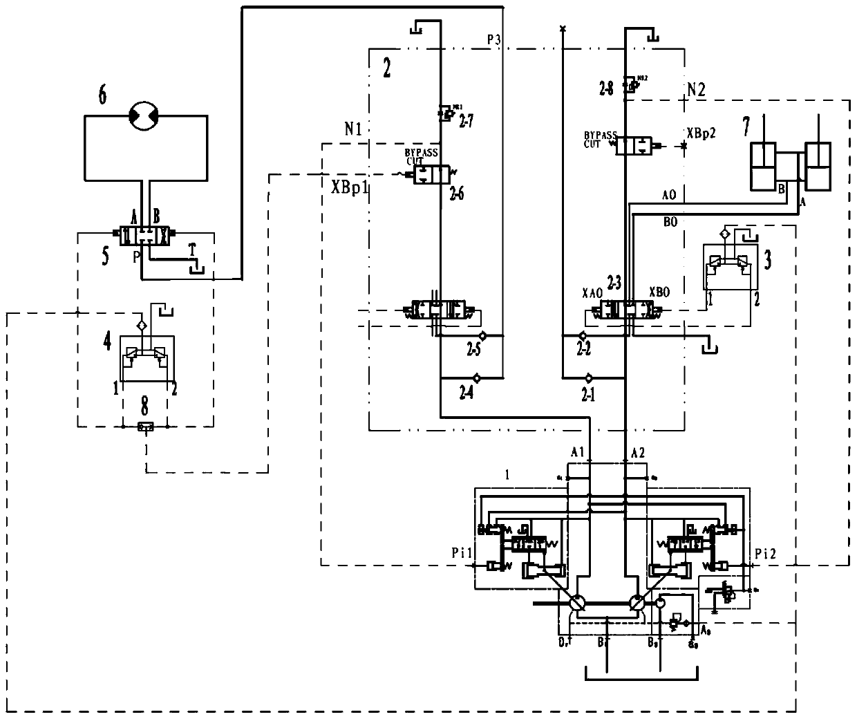 Accessory flow control device and method for negative flow control excavator and excavator