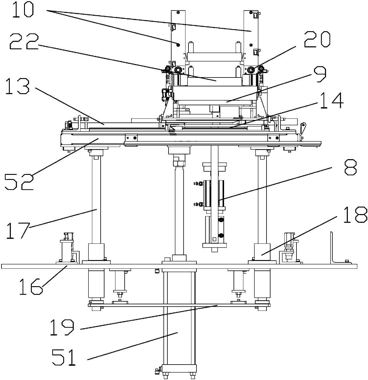 Pallet stacking and conveying device