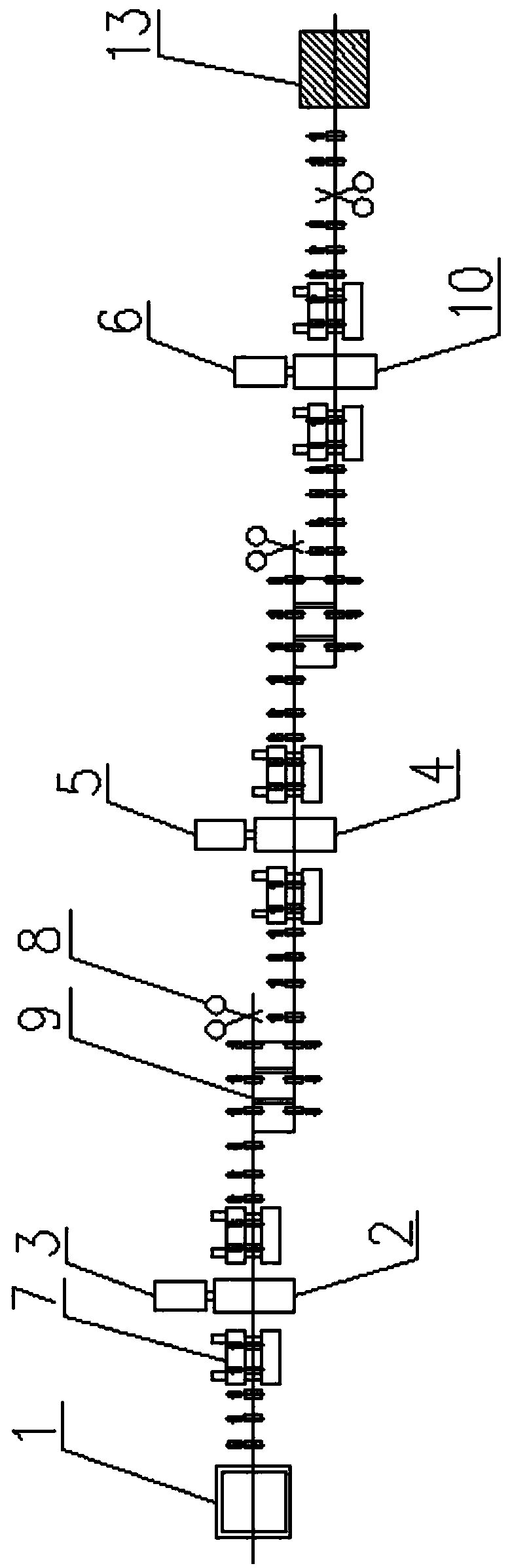 Profile steel rolling production line and production method thereof