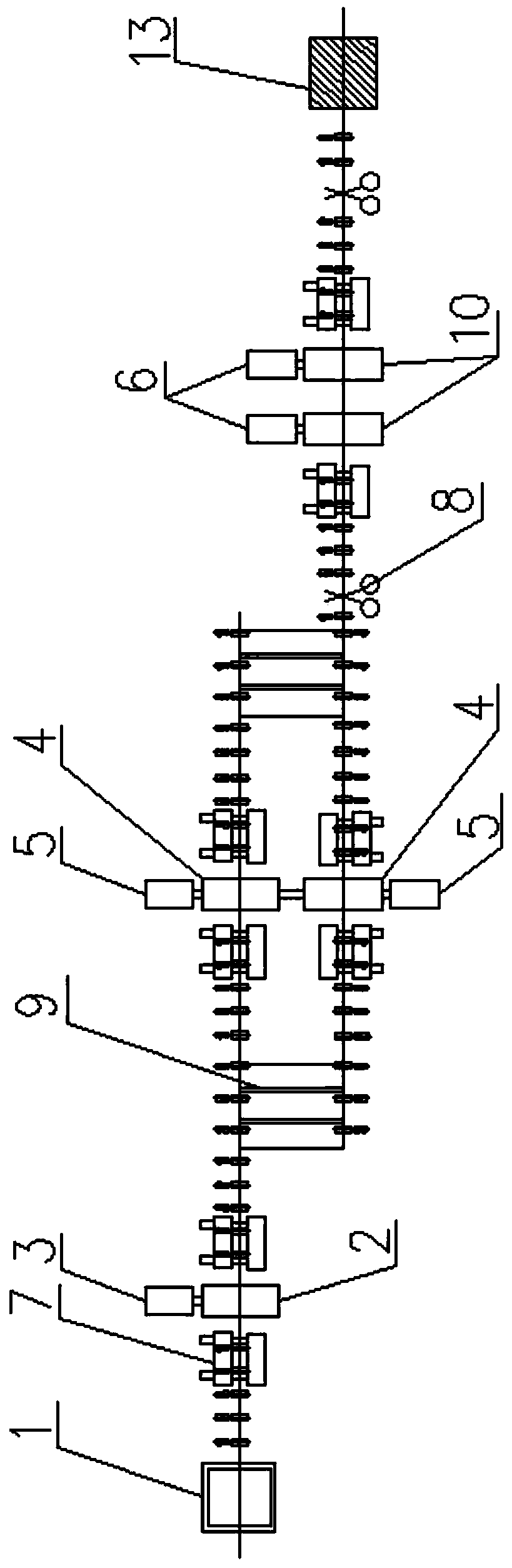 Profile steel rolling production line and production method thereof