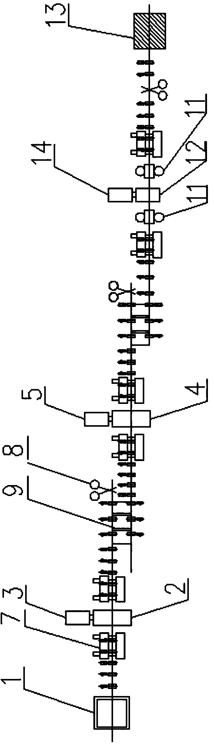 Profile steel rolling production line and production method thereof