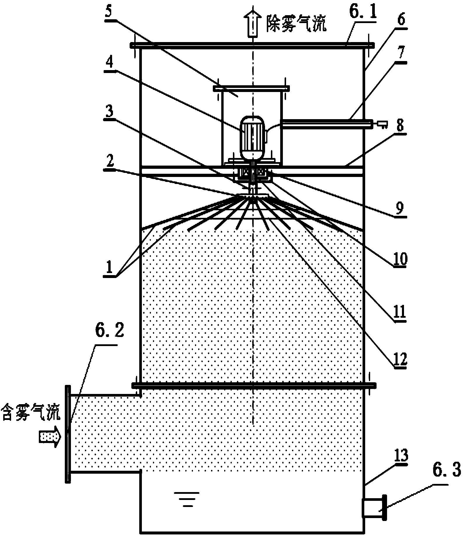 Flexible fiber spiral line demisting device