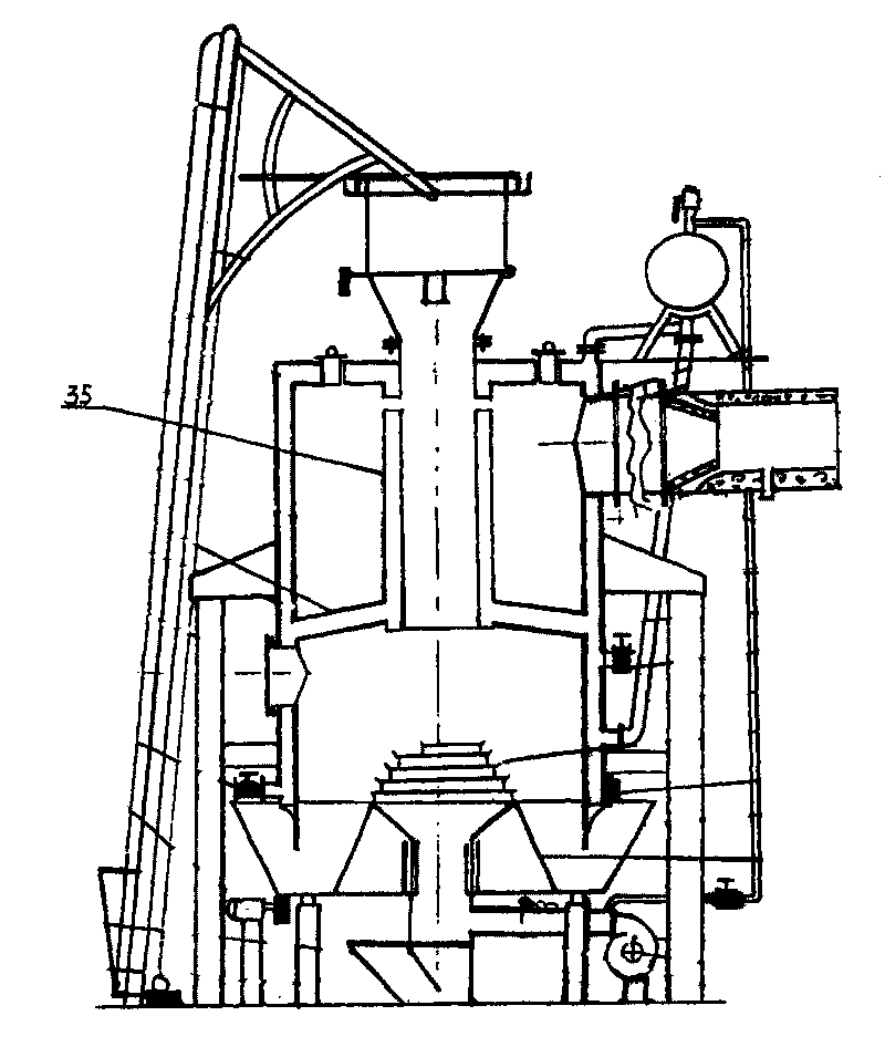 One-segment type energy saving coal gas producer with performance of two-segment producer