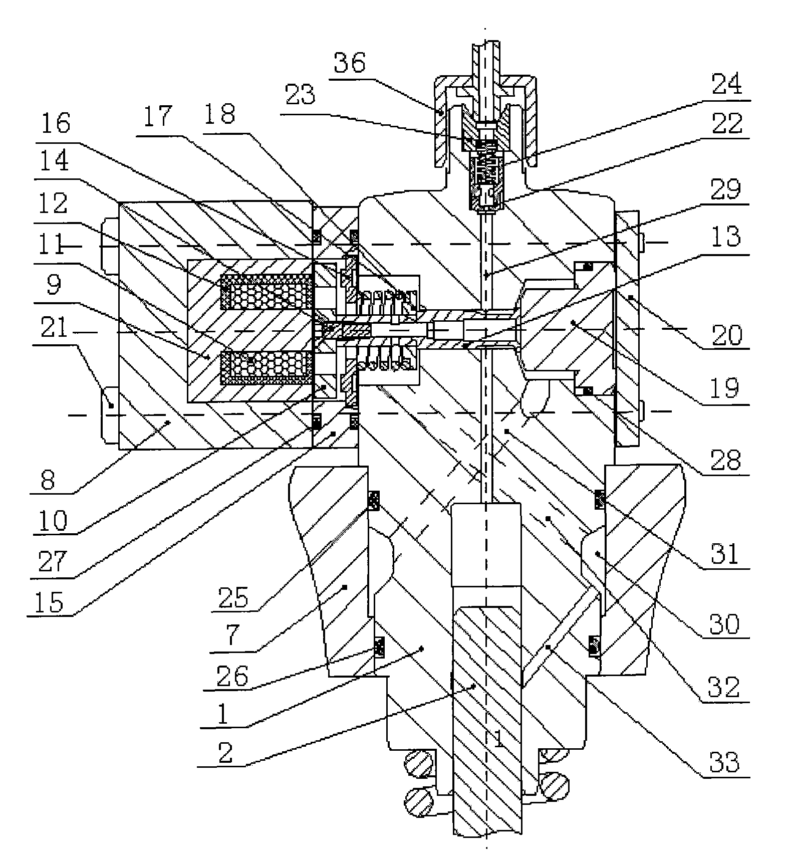 Double-valve fuel injecting device with electric-control monoblock pump and electric-control fuel injector