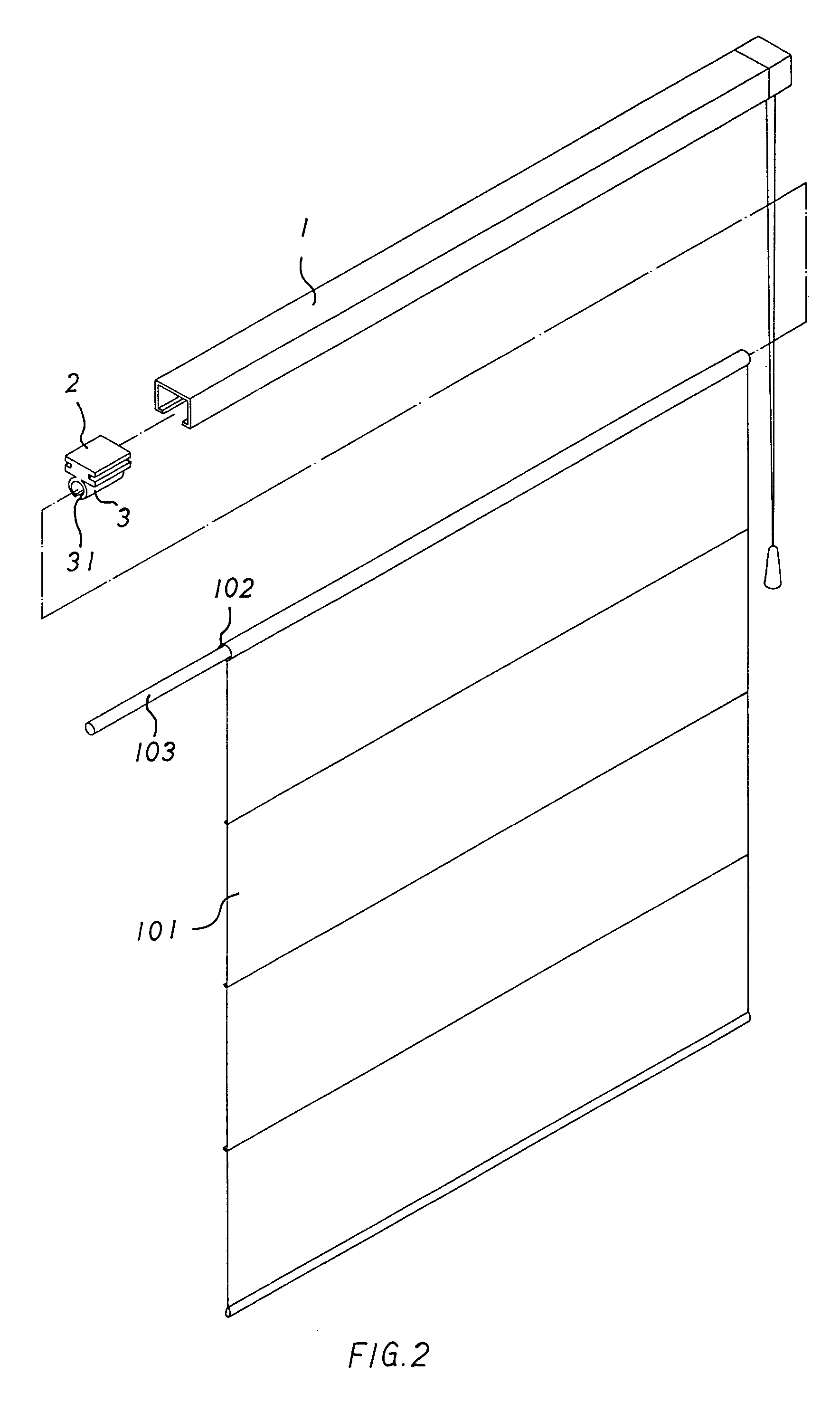 Roman shade having suspension structure