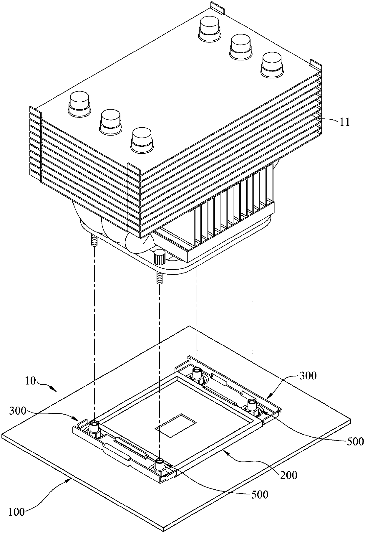 Locking structure and mainboard component