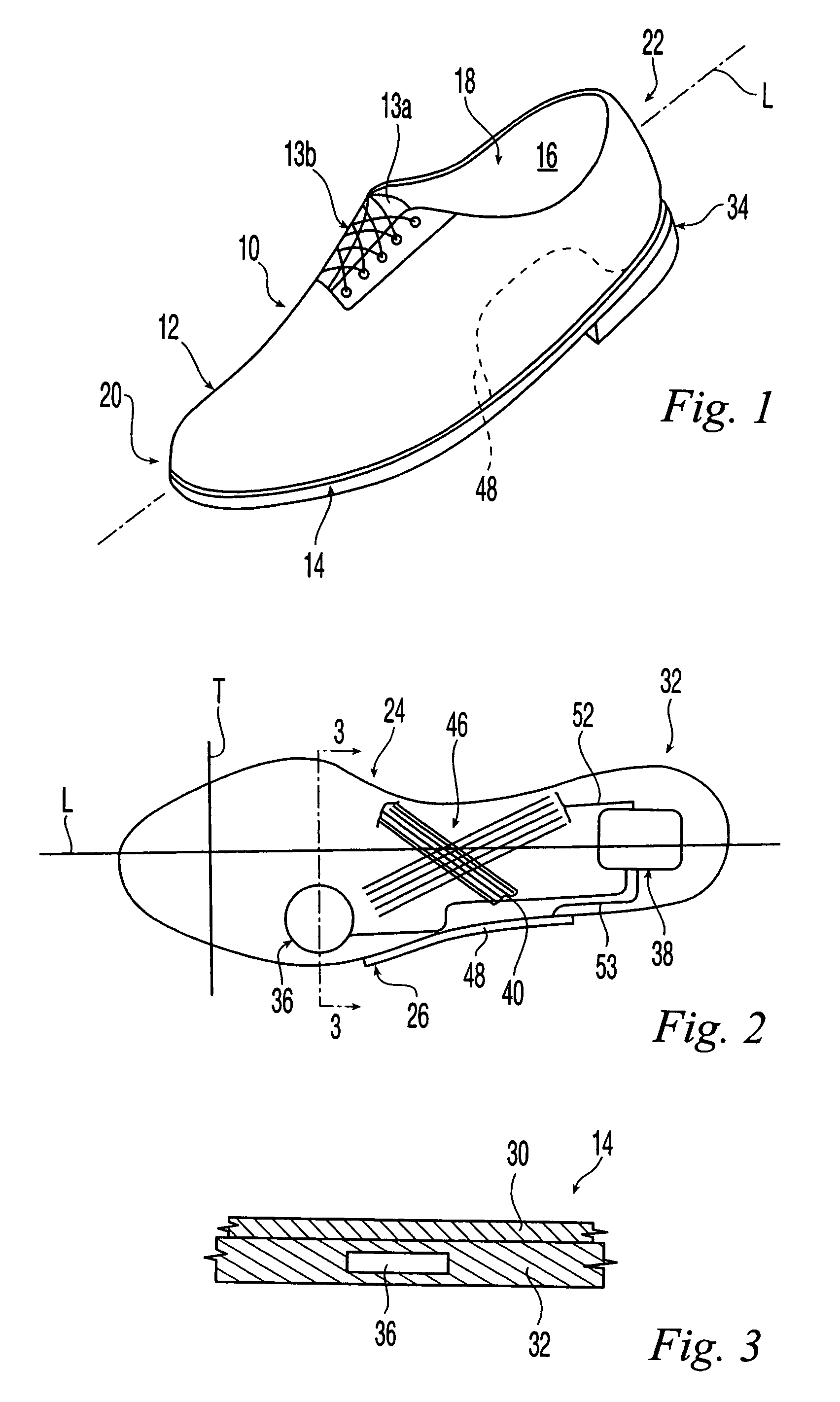 Shoe with sensors, controller and active-response elements and method for use thereof