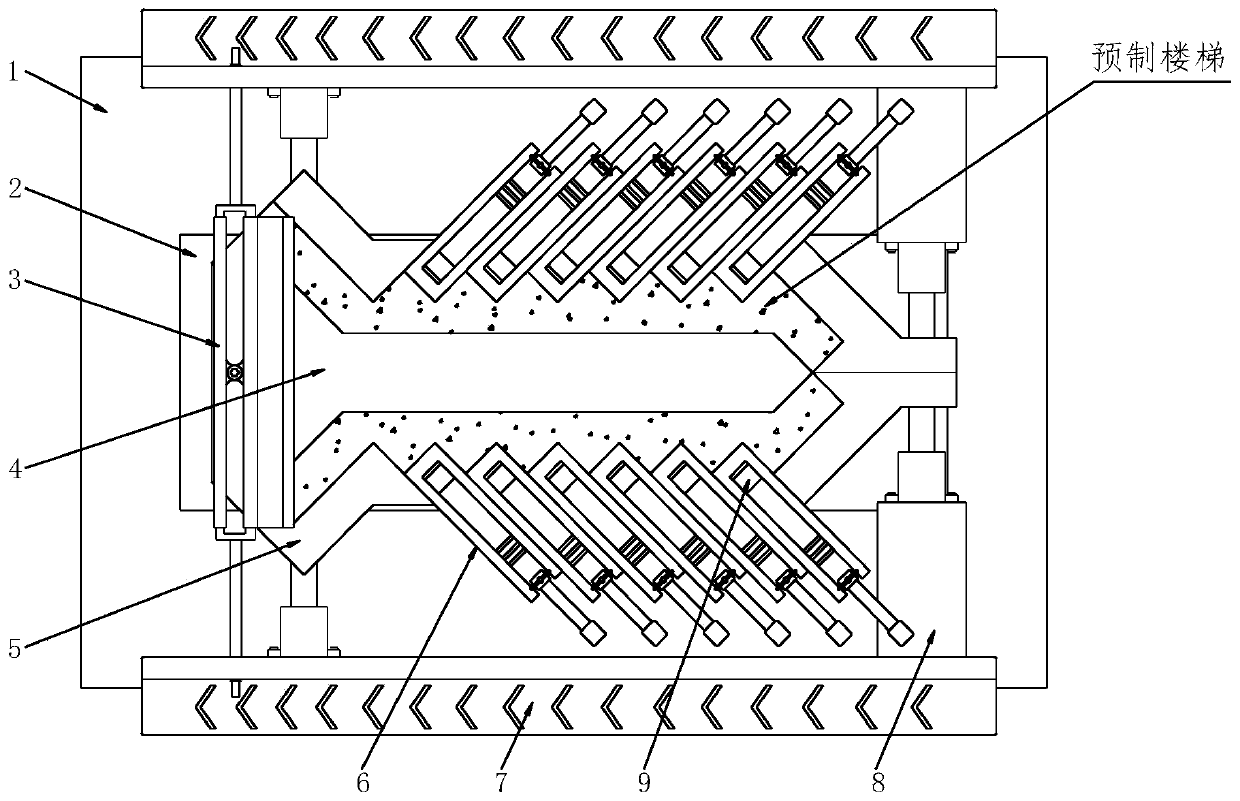 Building staircase plate prefabricating device