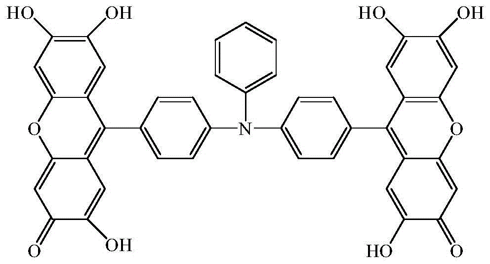 9, 9'-(N-phenyl-N, N-4, 4'-diphenyl) double fluorescein reagent and preparation method and application thereof