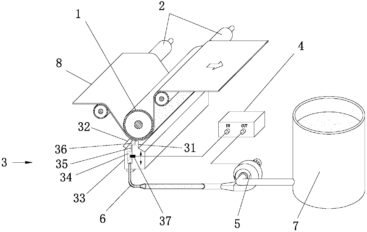 Quantitative gluing amount control device