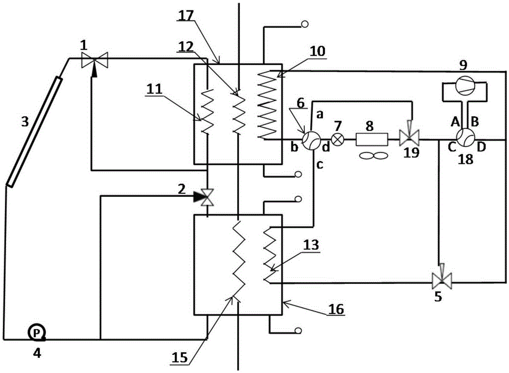 Solar water heating system and heat pump heating and refrigerating system and method thereof