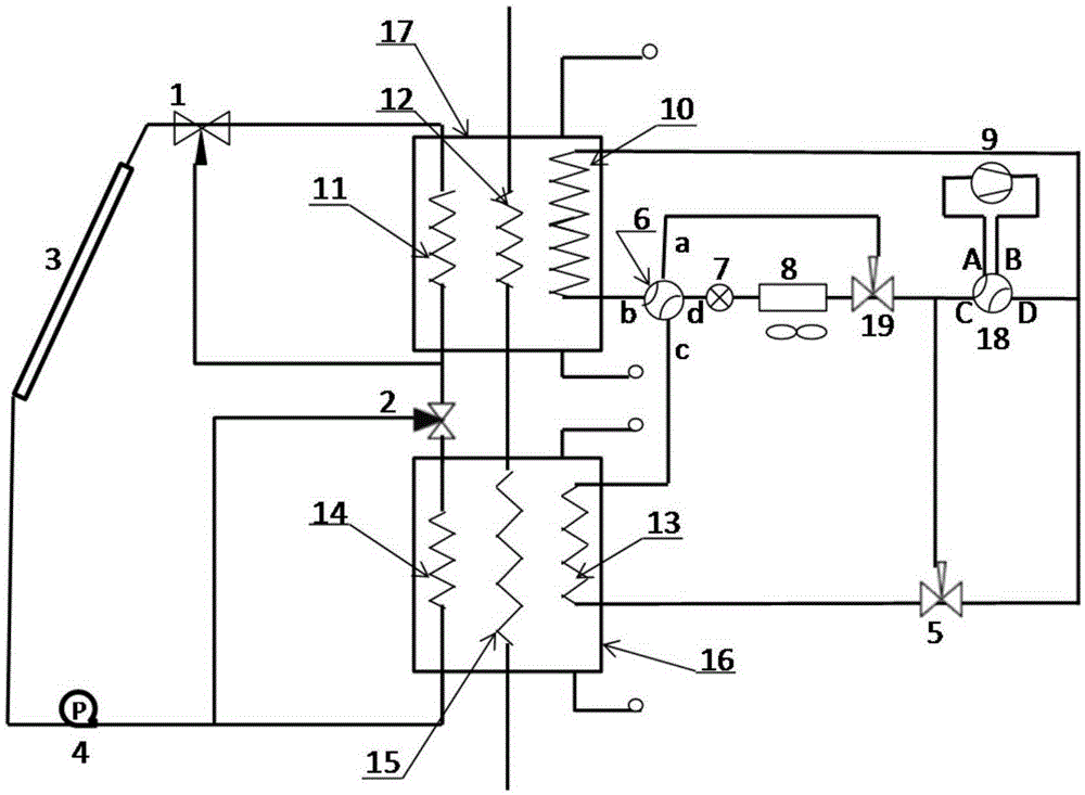 Solar water heating system and heat pump heating and refrigerating system and method thereof